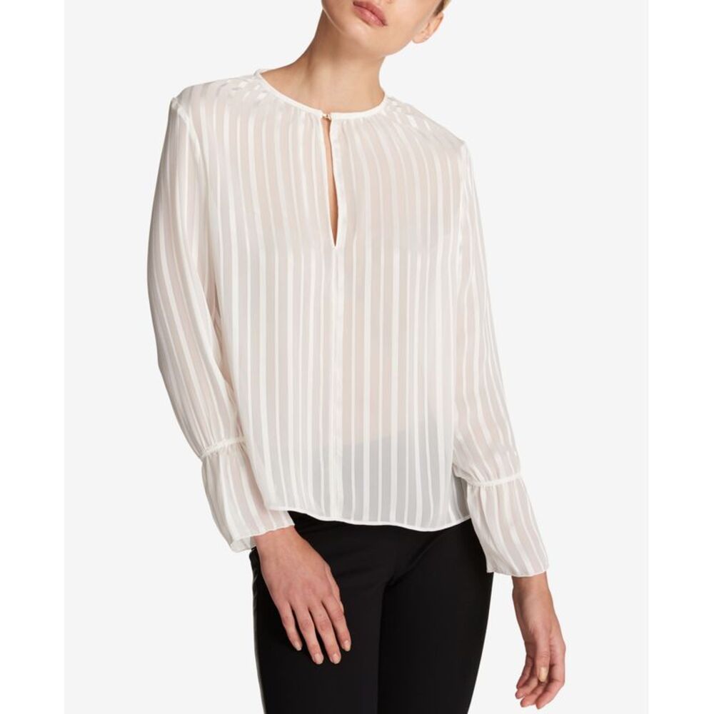 DKNY Striped Bell Sleeve Top